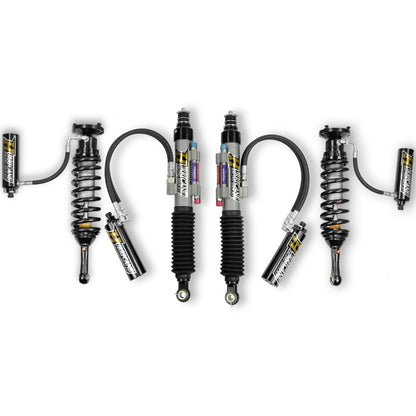 HURRICANE  RACING EXTREME SERIES 2.5 DUEL COMPRESSION ADJUST & SINGLE REBOUND ADJUST  FRONT COIL-OVER SHOCKS & 2.5 REAR EXTERNAL DUEL  BYPASS SHOCKS ( 1-2 " Lift) FOR FJ CRUISER PRADO, 4RUNNER AND FORTUNER