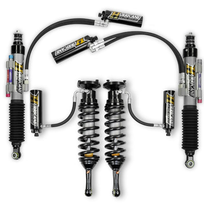 HURRICANE  RACING EXTREME SERIES 2.5 DUEL COMPRESSION ADJUST & SINGLE REBOUND ADJUST  FRONT COIL-OVER SHOCKS & 2.5 REAR EXTERNAL DUEL  BYPASS SHOCKS ( 1-2 " Lift) FOR FJ CRUISER PRADO, 4RUNNER AND FORTUNER