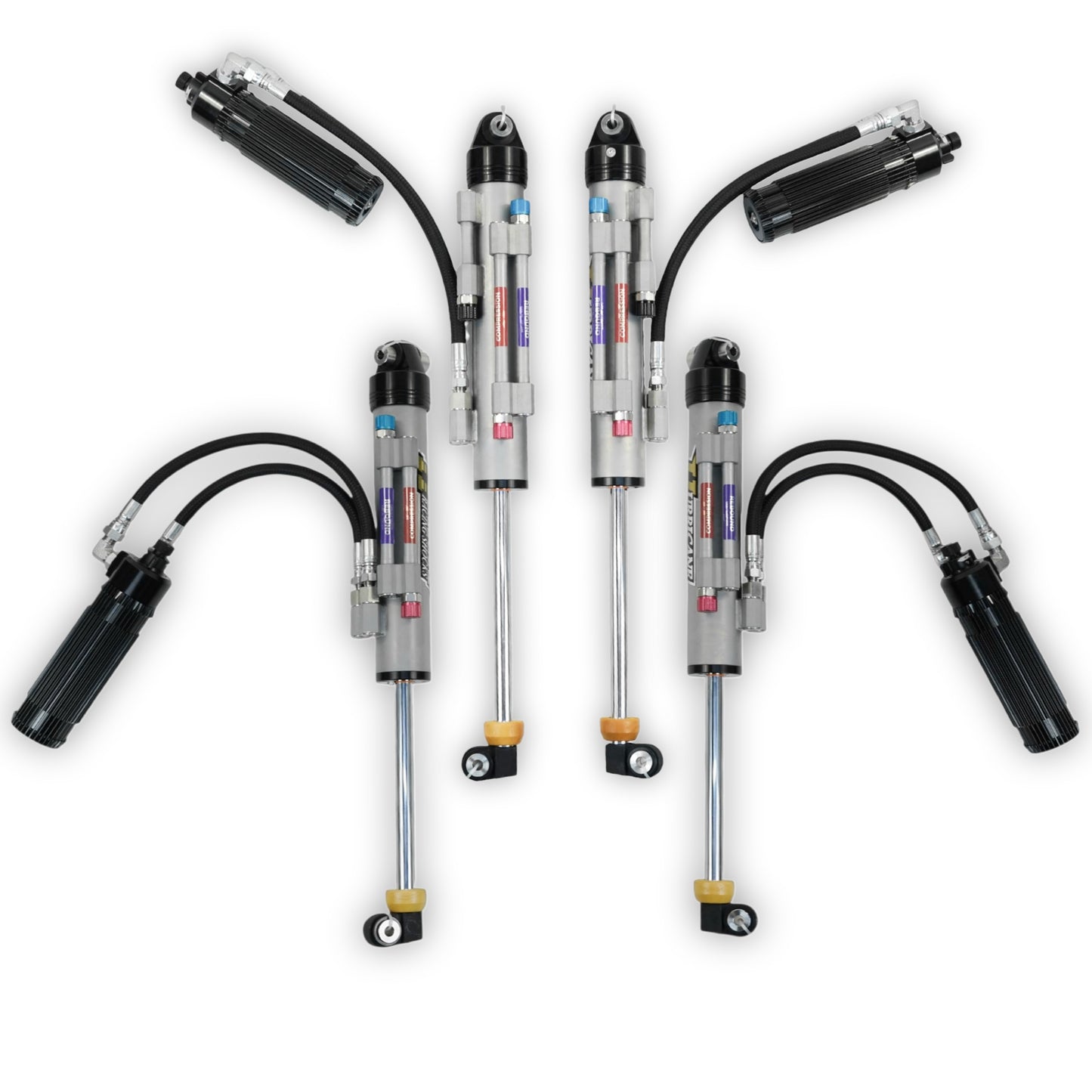Hurricane Performance Extreme Series Shocks 2.5" Triple Bypass Adjustable (Front Oil Pipe From Down Side) for Jeep Wrangler JL,JT & 392 (NEW DESIGN)