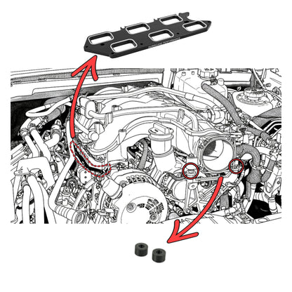Hurricane Performance Billet Aluminum Intake Manifold Spacer for Jeep Wrangler 3.6L Pentastar