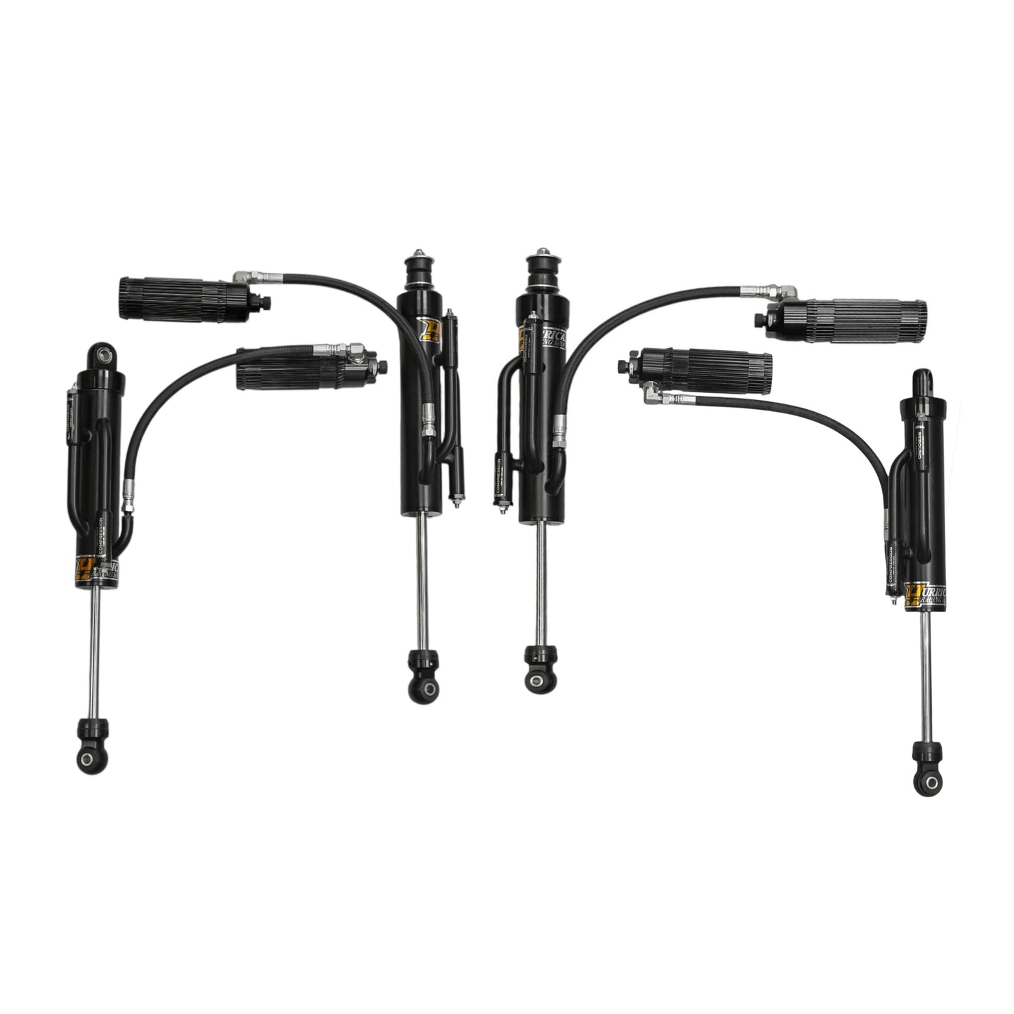 Hurricane Performance Adventure Series 2.5" Double Bypass Racing Shocks with Double adjust Remote Reservoir for Jeep Wrangler JK