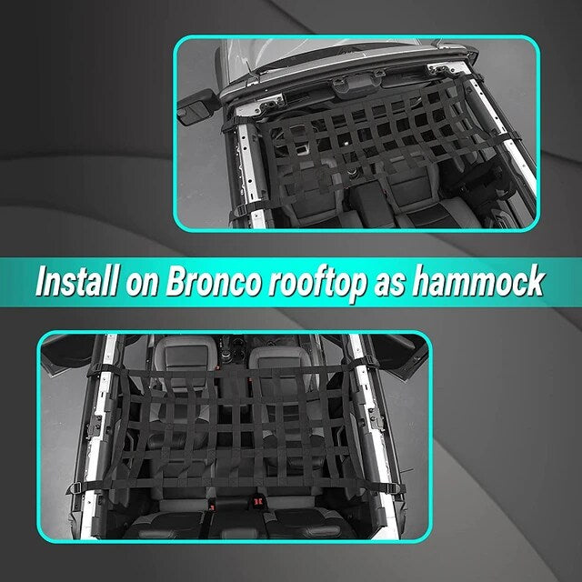 Car Roof Mesh Hammock for Ford Bronco 2021-23 2Door &  4 Door