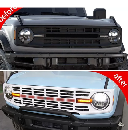 Off-Road Gloss White Vintage Grille for 2021+ Ford Bronco