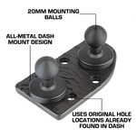 BulletPoint Passenger Side Dual Ball Metal Dash Mount Phone Holder for  New 2024+ Jeep Wrangler JL & Jeep Gladiator