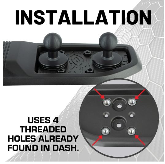 BulletPoint Passenger Side Dual Ball Metal Dash Mount Phone Holder for  New 2024+ Jeep Wrangler JL & Jeep Gladiator