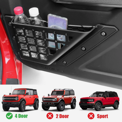 Door Storage Pockets Organizer Compatible with Ford Bronco 4 Door
