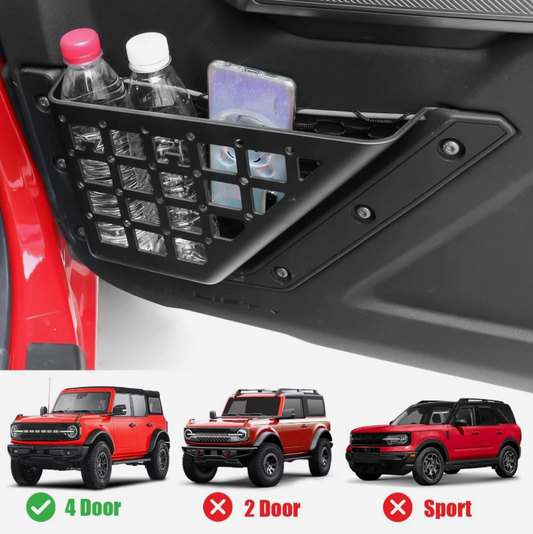 Door Storage Pockets Organizer Compatible with Ford Bronco 4 Door