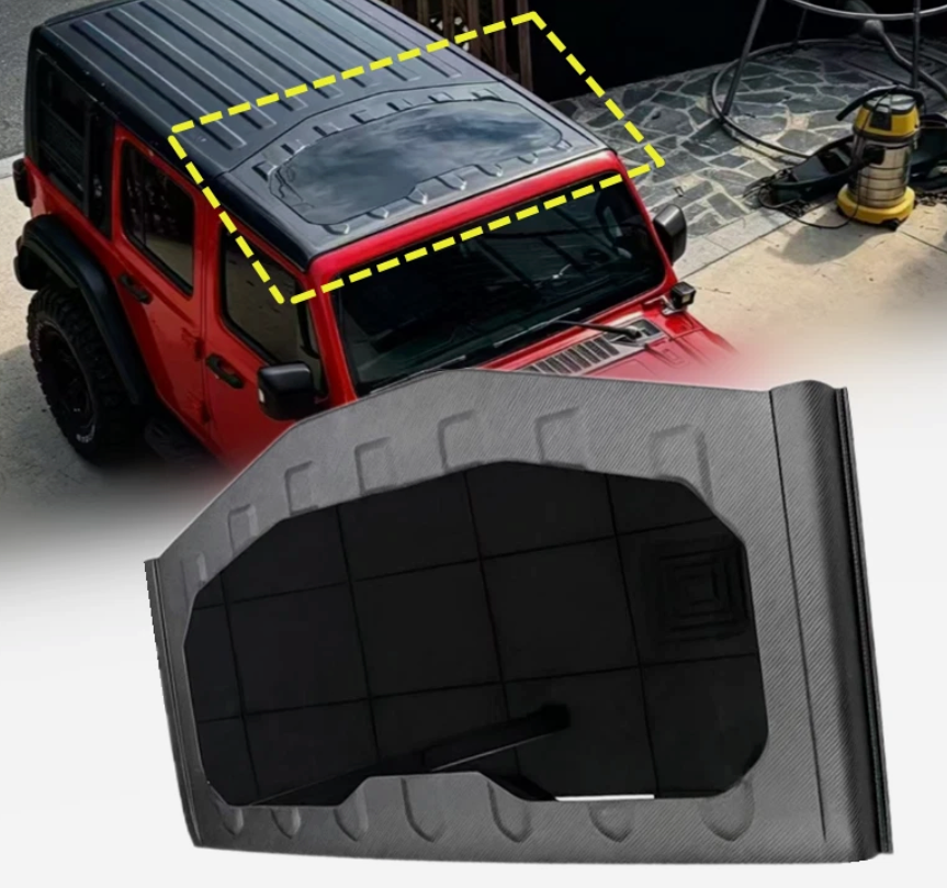 AMR Dry Carbon Fiber Frame Tempered Glass Roof For Jeep Wrangler JL