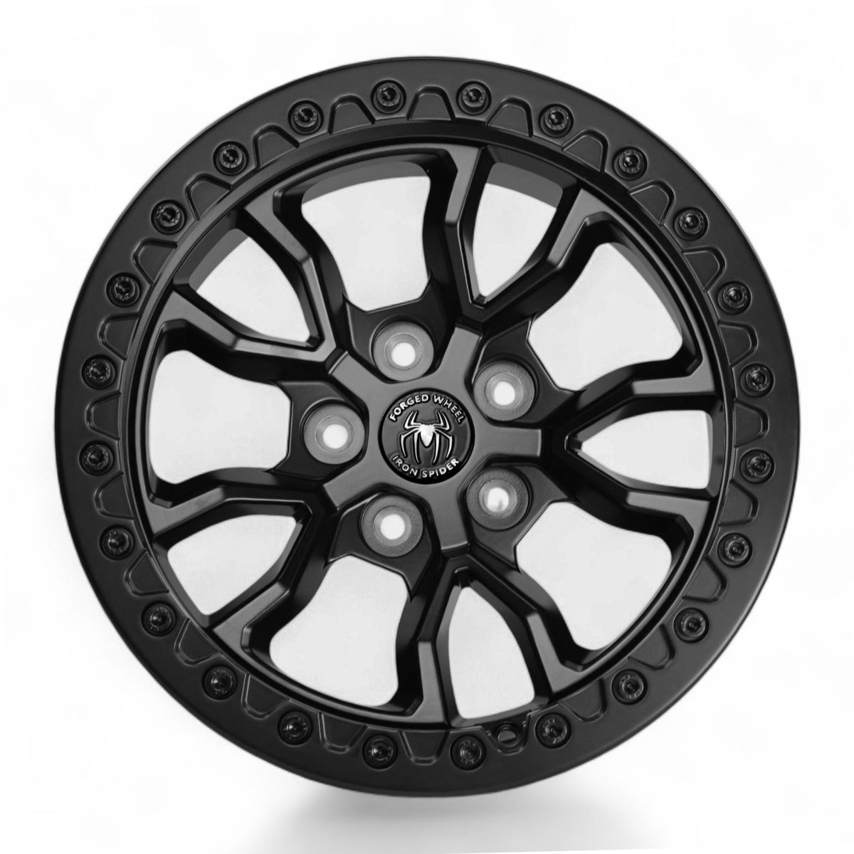 Spider Money Style Rims Matt Black Iron Spider Forged Aluminum Rims With Mat Black Beadlock fo ...