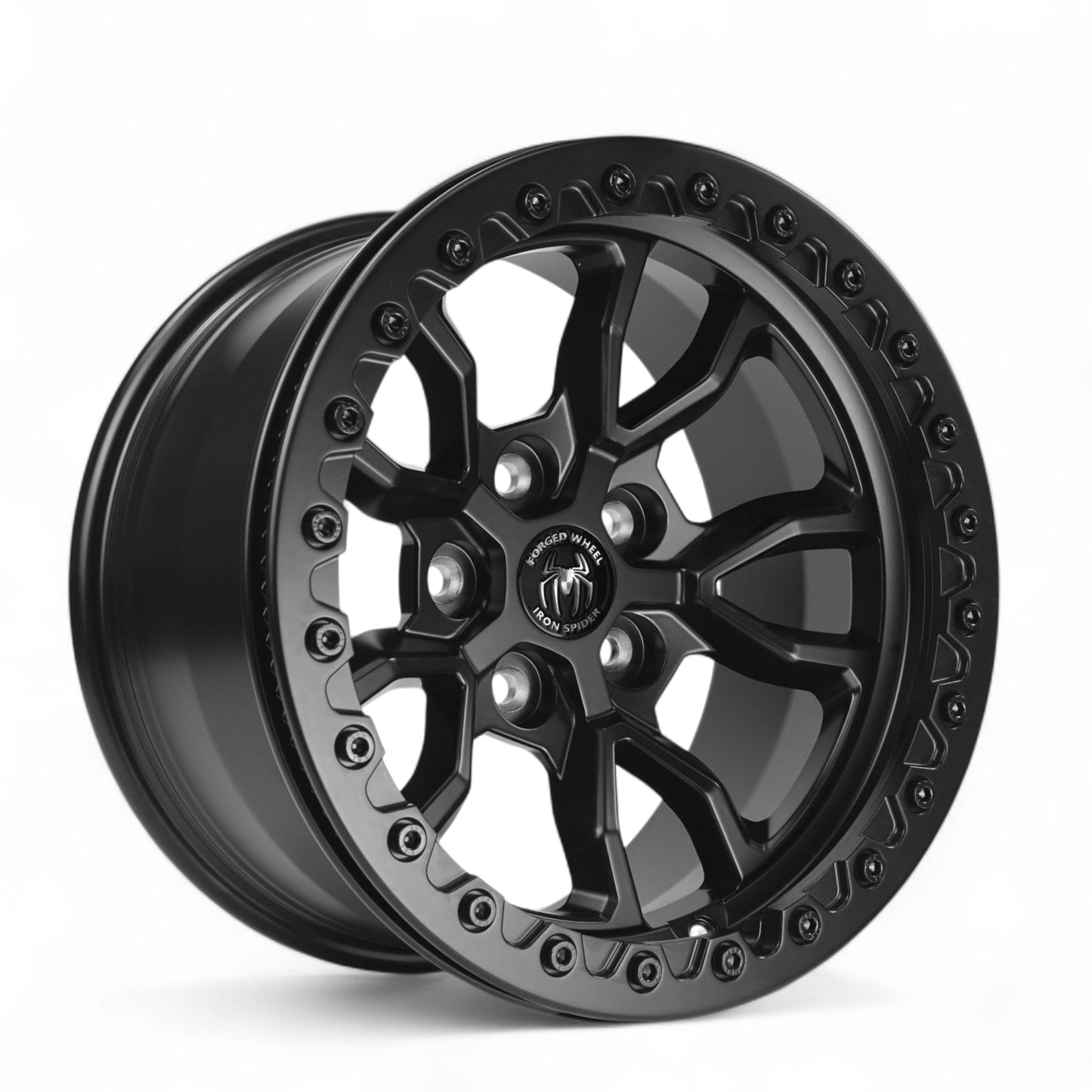 Spitter Rims Matt Black Iron Spider Forged Aluminum Rims With Mat Black Beadlock fo ...