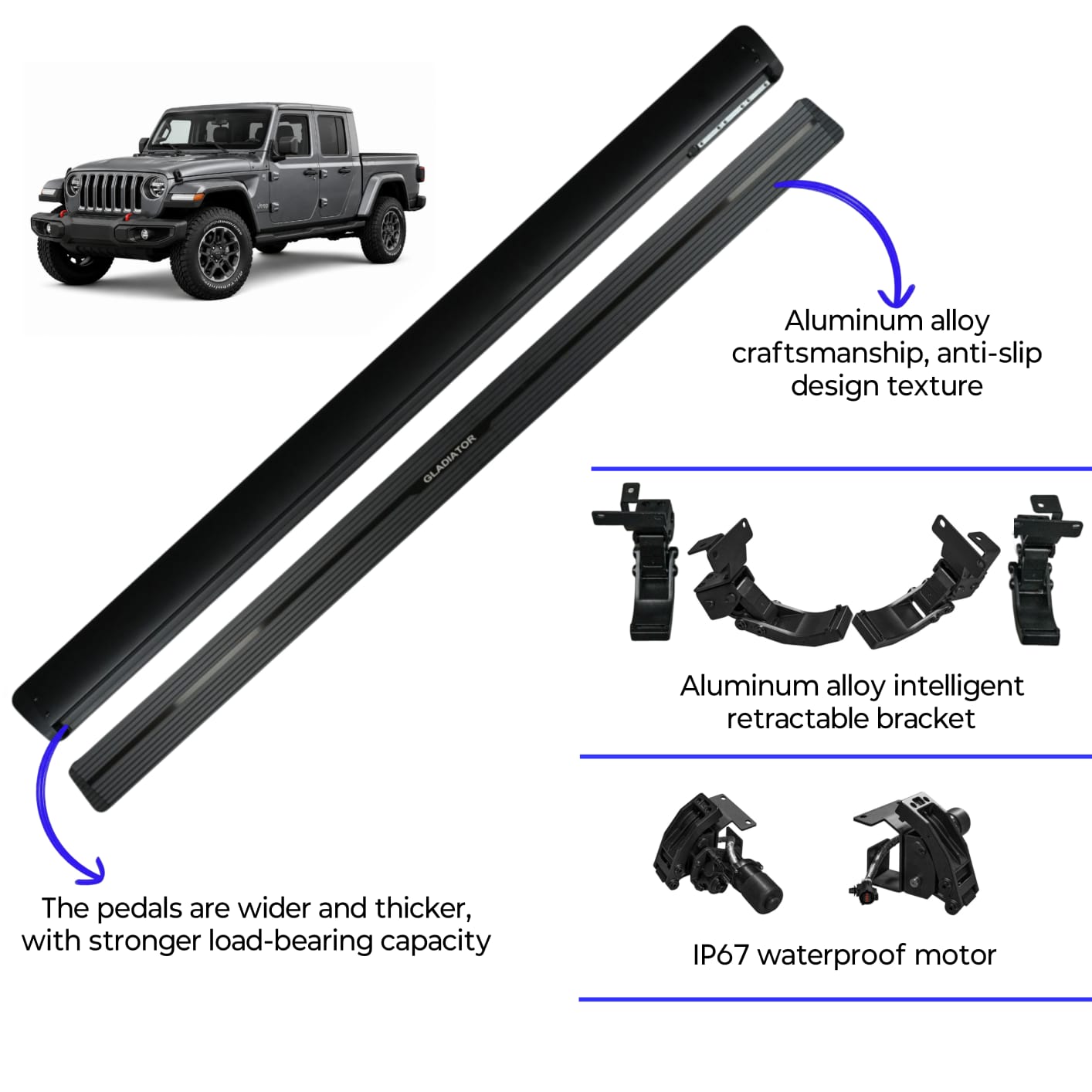 AMR Power Side Steps for Jeep Gladiator JT (2018-2026)