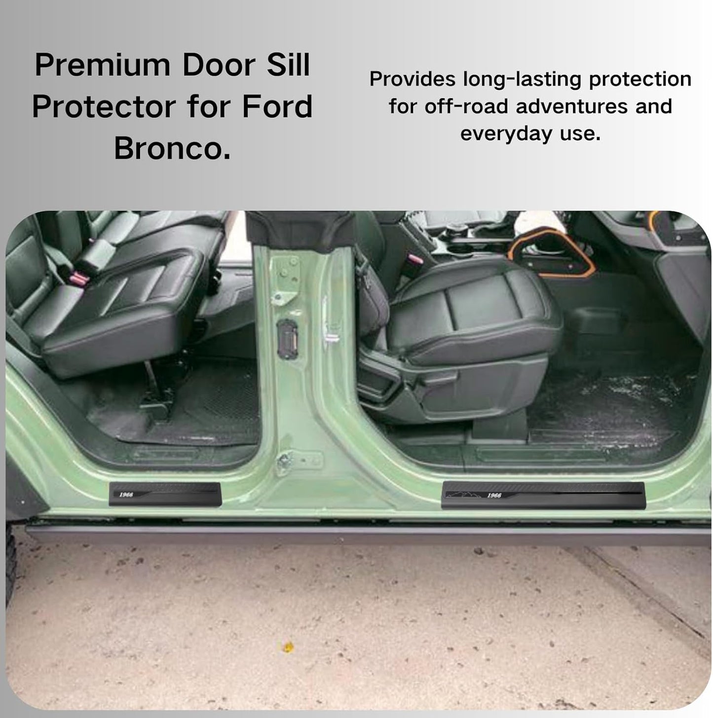 Door Sill Guards Protector Kit for 2021 + Ford Bronco 4 DOOR