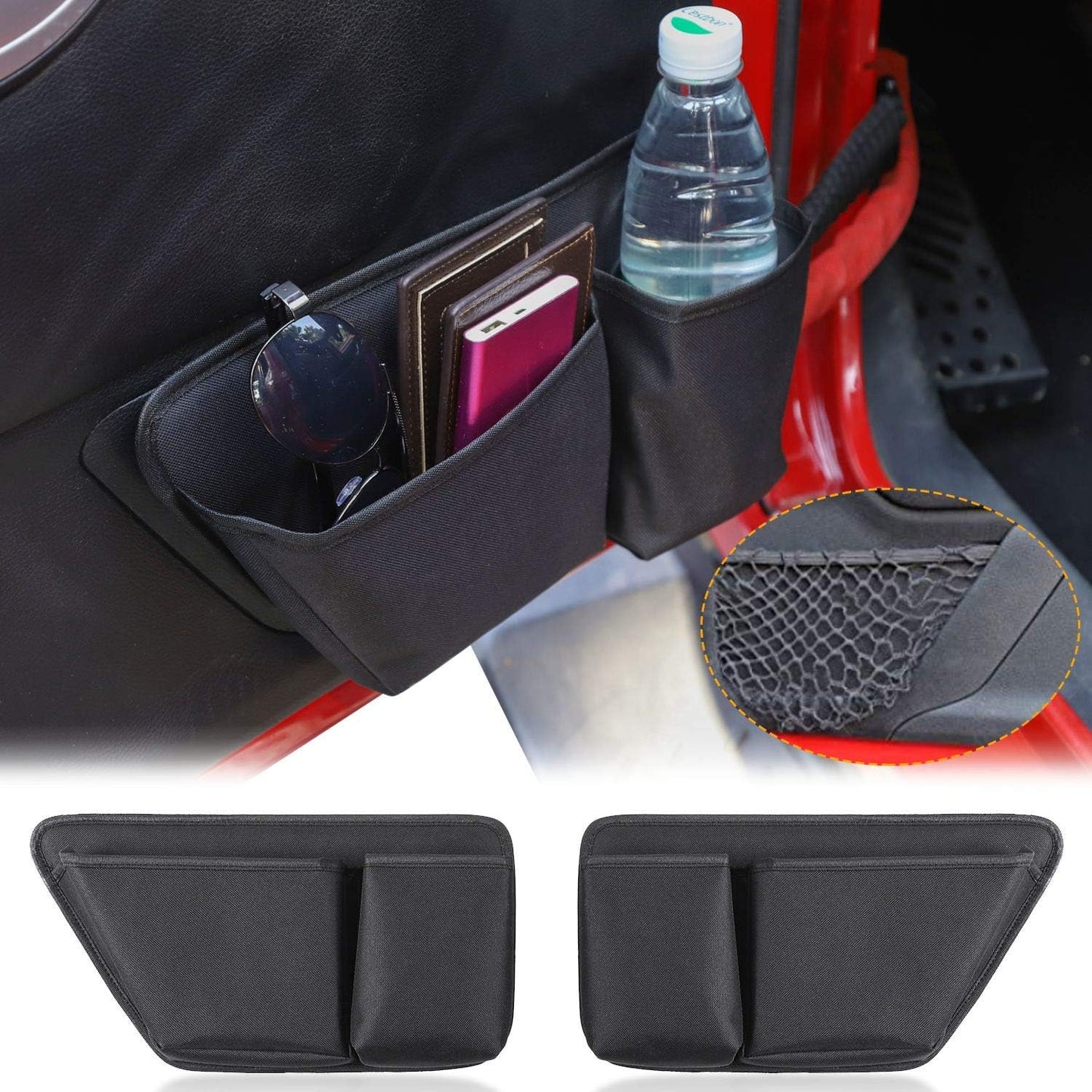 Front Door Storage Pockets for Jeep Wrangler Accessories JK