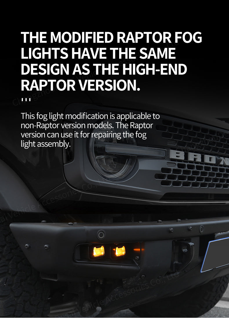 Raptor Version Front Fog Lights LED Driving lights For Ford Bronco