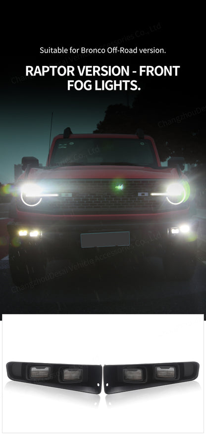 Raptor Version Front Fog Lights LED Driving lights For Ford Bronco