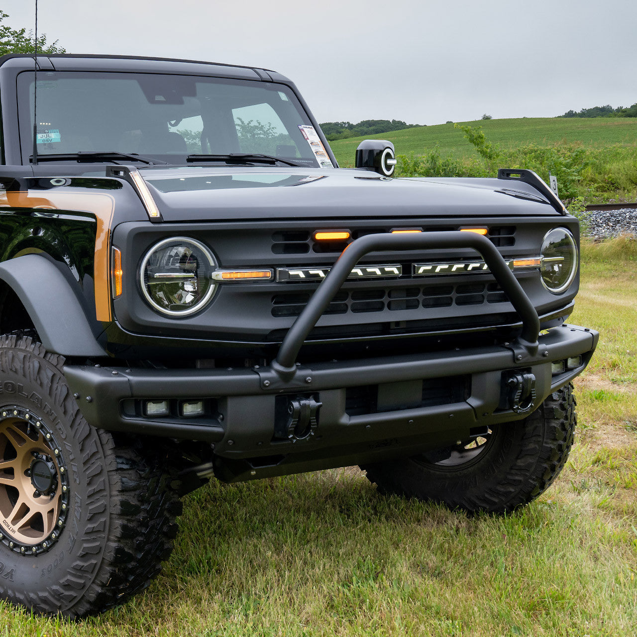 Hood Handle with Lights Hood Trail Sight Lights for Ford Bronco