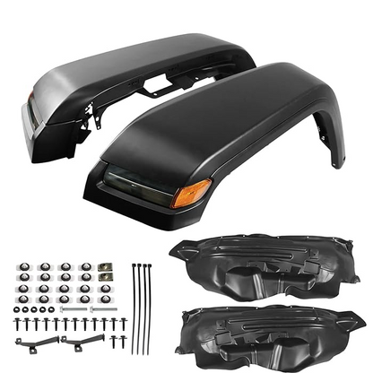 JK TO JL CONVERSION FRONT FENDER FLARE W/ LED LIGHTS & INNER FENDERS FOR 07-18 JEEP WRANGLER JK