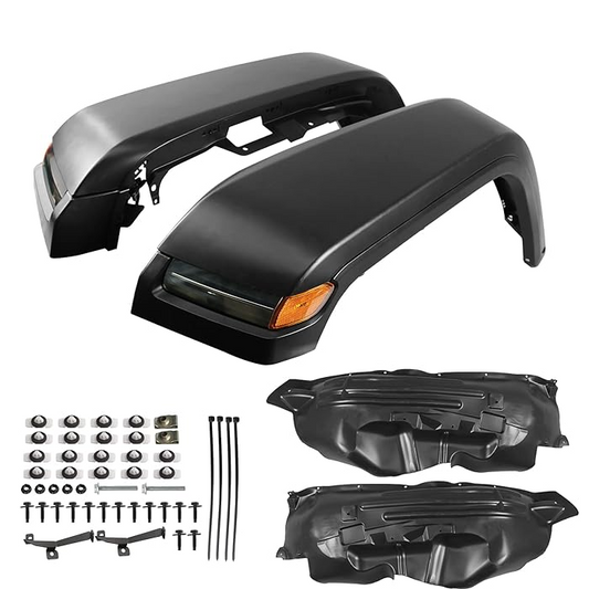 JK TO JL CONVERSION FRONT FENDER FLARE W/ LED LIGHTS & INNER FENDERS FOR 07-18 JEEP WRANGLER JK