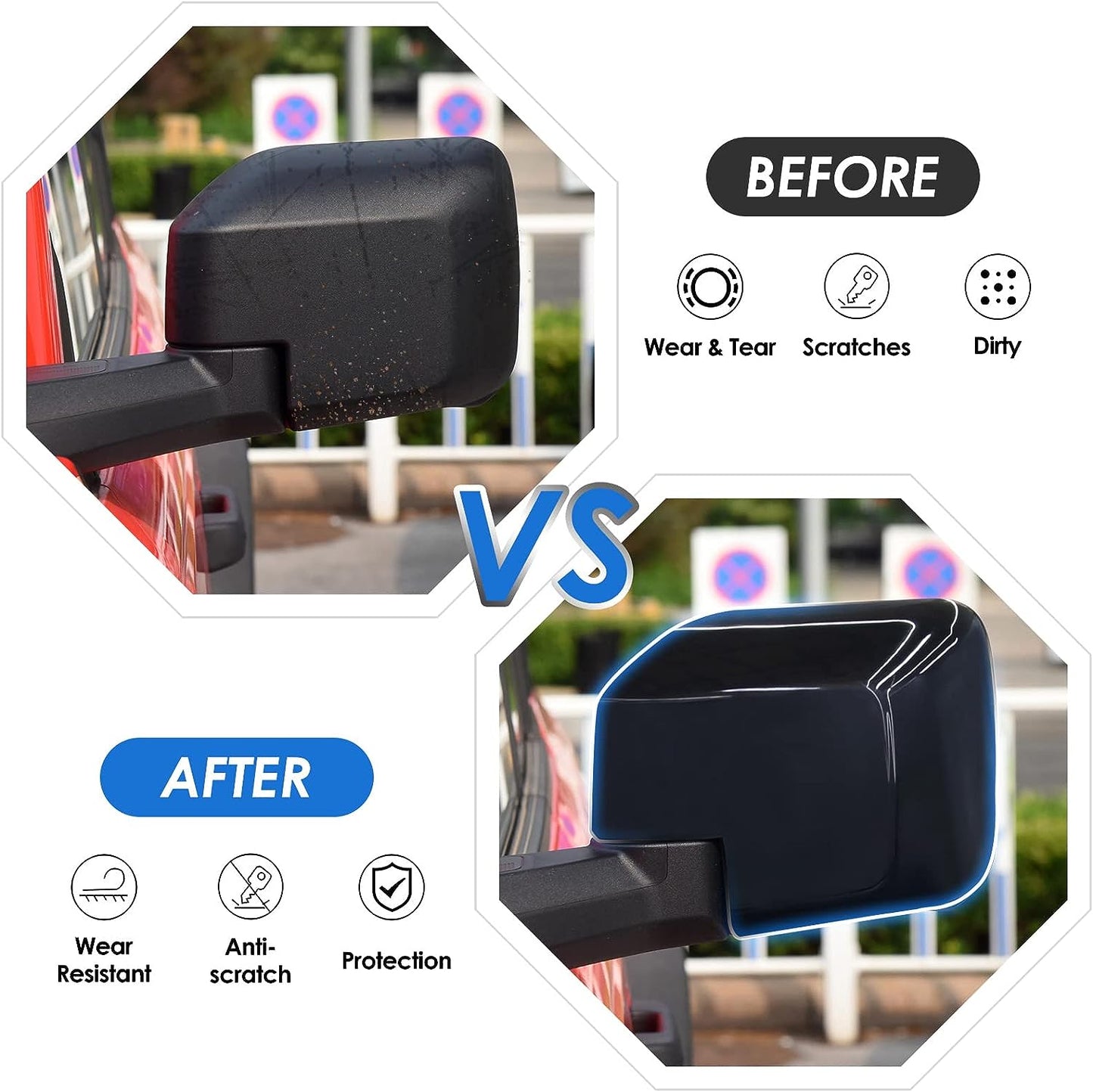 Rear view Mirror Wing Cover Trim for Ford Bronco 2/4 door for 2021+ Ford Bronco