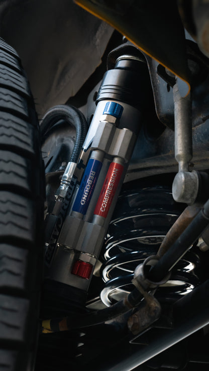 HURRICANE RACING EXTREME SERIES 3.0 DOUBLE COMPRESSION ADJUST & SINGLE REBOUND ADJUST  FRONT COIL-OVER SHOCKS & 2.5 REAR EXTERNAL DOUBLE BYPASS SHOCKS ( 1-2 " Lift) FOR FJ CRUISER PRADO, 4RUNNER AND FORTUNER