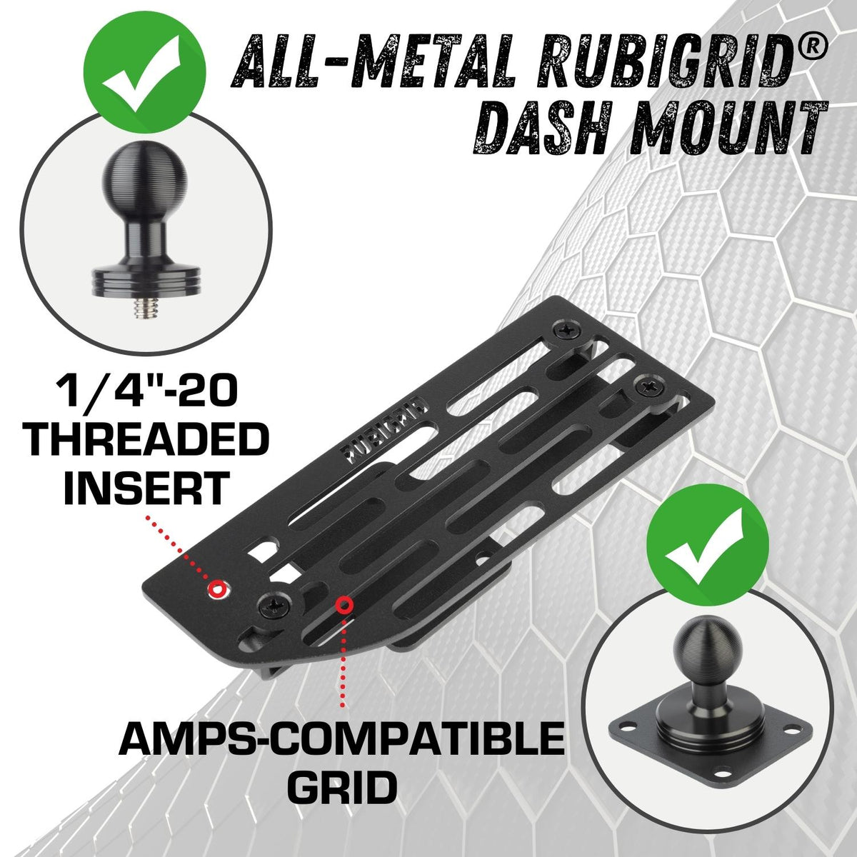 Bullet Point RubiGrid™ 2024 Platform Dash Mount Phone Holder for Jeep Wrangler JL 2024