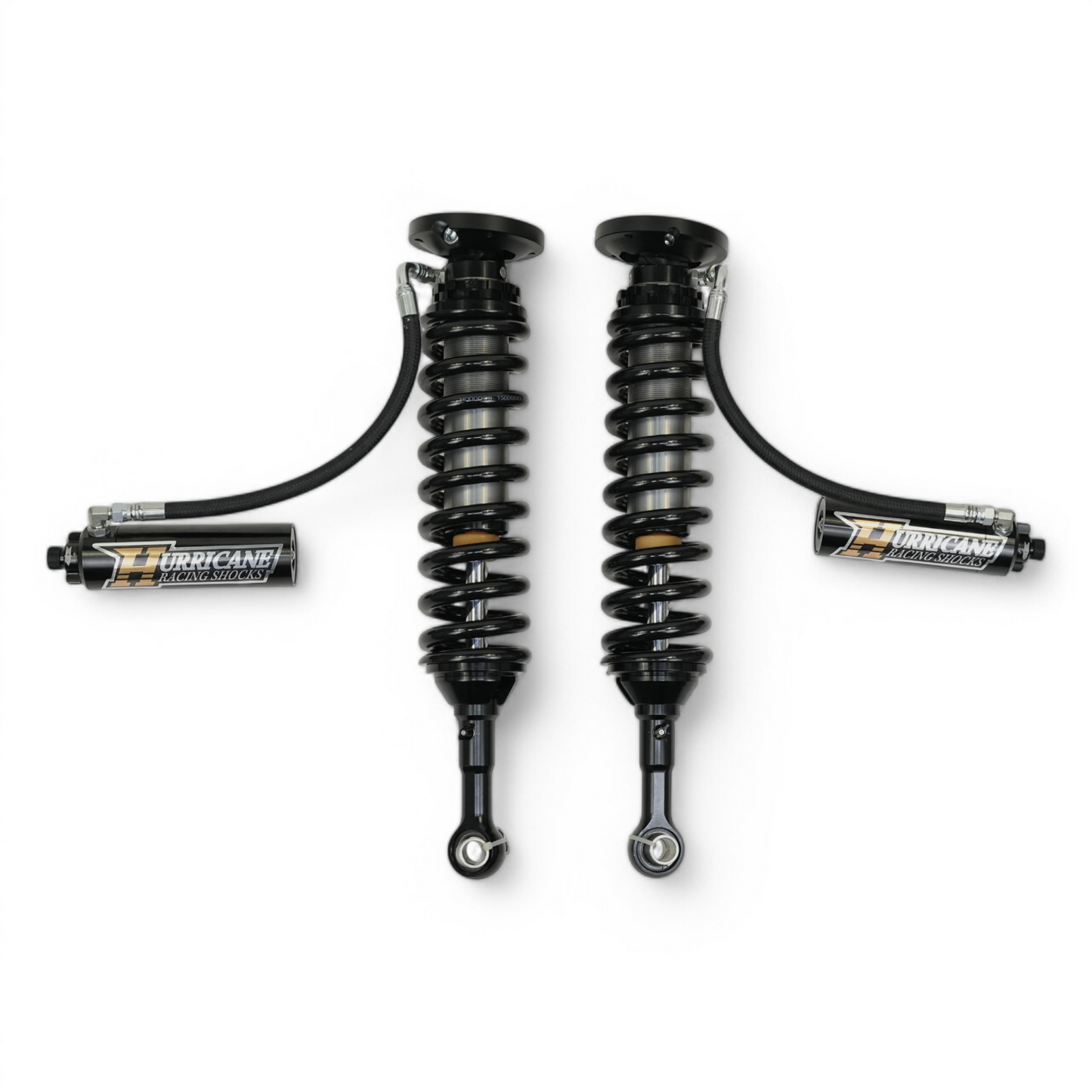 HURRICANE RACING EXTREME SERIES 2.5 FRONT COIL-OVER & 2.5 MONOTUBE REAR SHOCKS WITH REMOTE RESERVOIR WITH 3-WAY DAMPING ADJUSTMENT FOR  LC300 SERIES
