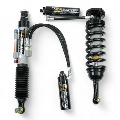 HURRICANE RACING EXTREME SERIES 3.0 DOUBLE COMPRESSION ADJUST & SINGLE REBOUND ADJUST  FRONT COIL-OVER SHOCKS & 2.5 REAR EXTERNAL DOUBLE BYPASS SHOCKS ( 1-2 " Lift) FOR FJ CRUISER PRADO, 4RUNNER AND FORTUNER