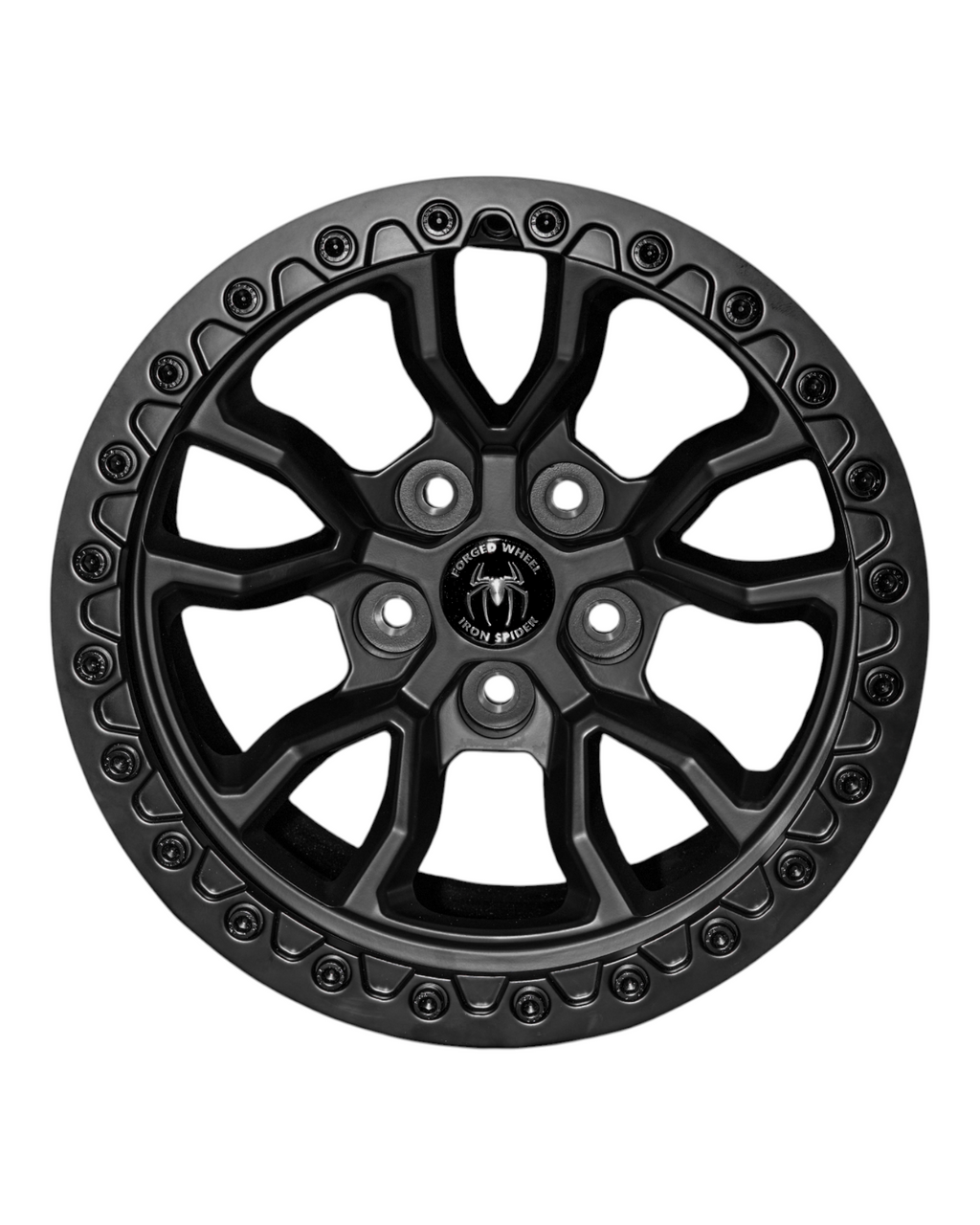 Matt Black Iron Spider Forged Aluminum Rims With Mat Black Beadlock  for Jeep Wrangler JK/JL/JT & 392