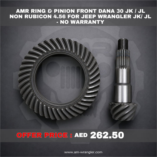 AMR Ring & Pinion Front Dana 30 JK / JL Non Rubicon 4.56 For Jeep Wrangler JK/ JL - No Warranty