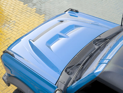 AMR Aggressive Aluminum Hood Panel with Air Vent & Amber Light for 21-26 Ford Bronco