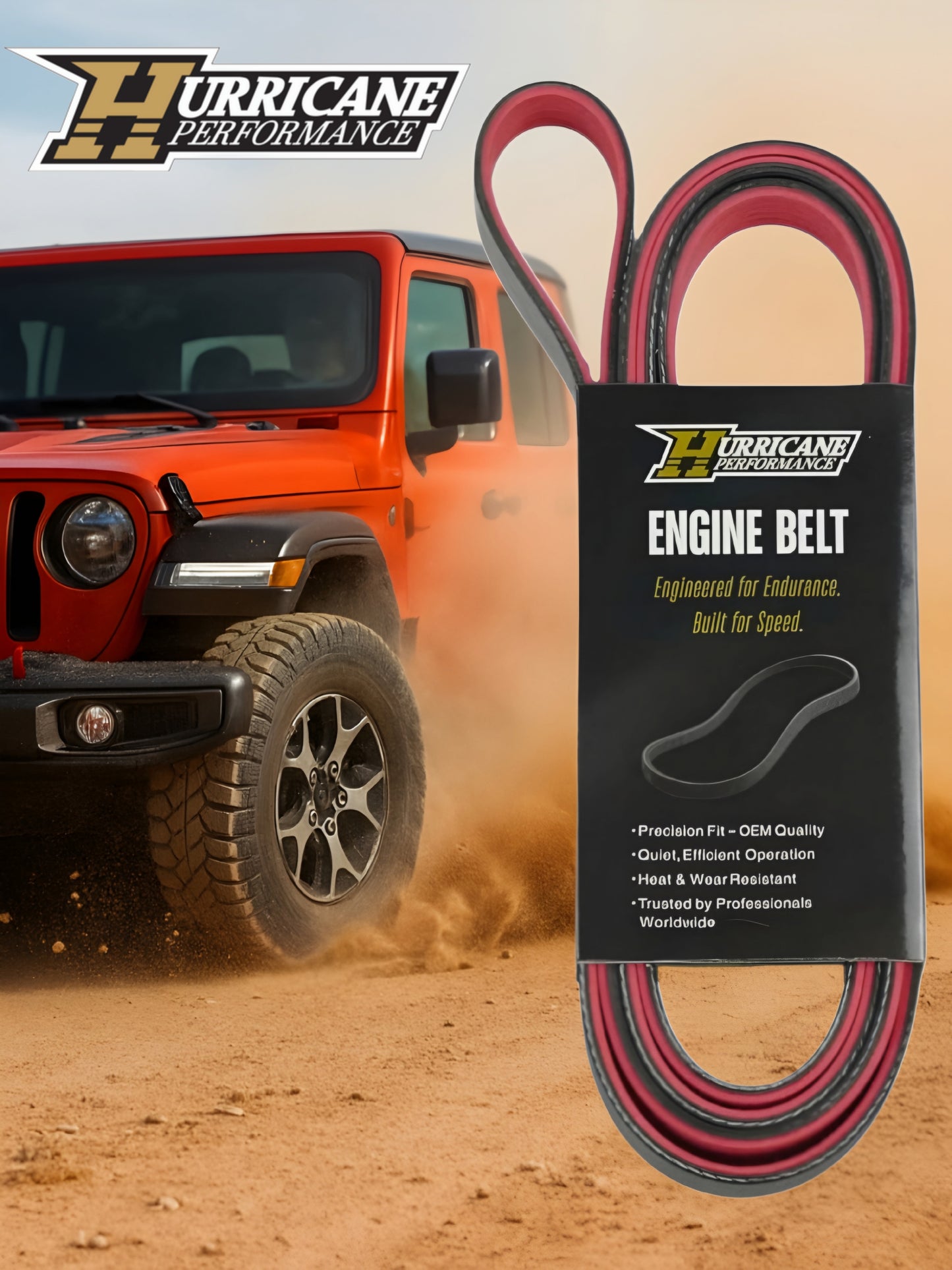 Hurricane Performance Serpentine Belt Replacement for Jeep Wrangler JL & JT   3.6L