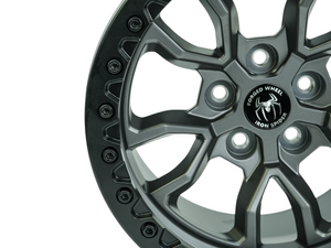 Matte Grey Iron Spider Forged Aluminum Rims With Mat Black Beadlock  for Jeep Wrangler 392/JK/JL/JT