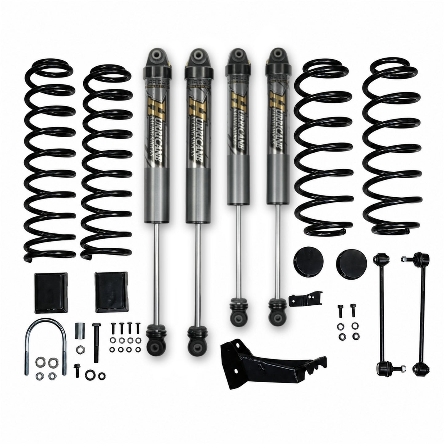 Hurricane Performance 2.5-inch Lift Kit with Hurricane 2.5 Aluminum Shocks for Jeep Wrangler JL