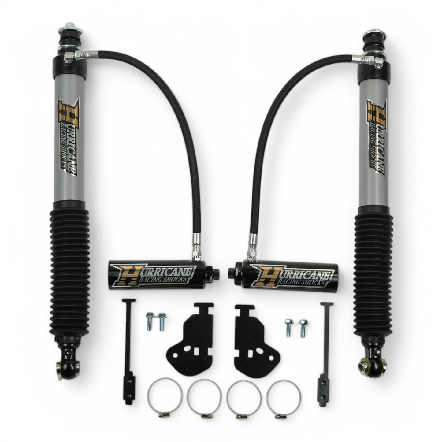 HURRICANE RACING EXTREME SERIES 2.5 FRONT COIL-OVER & 2.5 MONOTUBE REAR SHOCKS WITH REMOTE RESERVOIR WITH 3-WAY DAMPING ADJUSTMENT FOR  LC300 SERIES