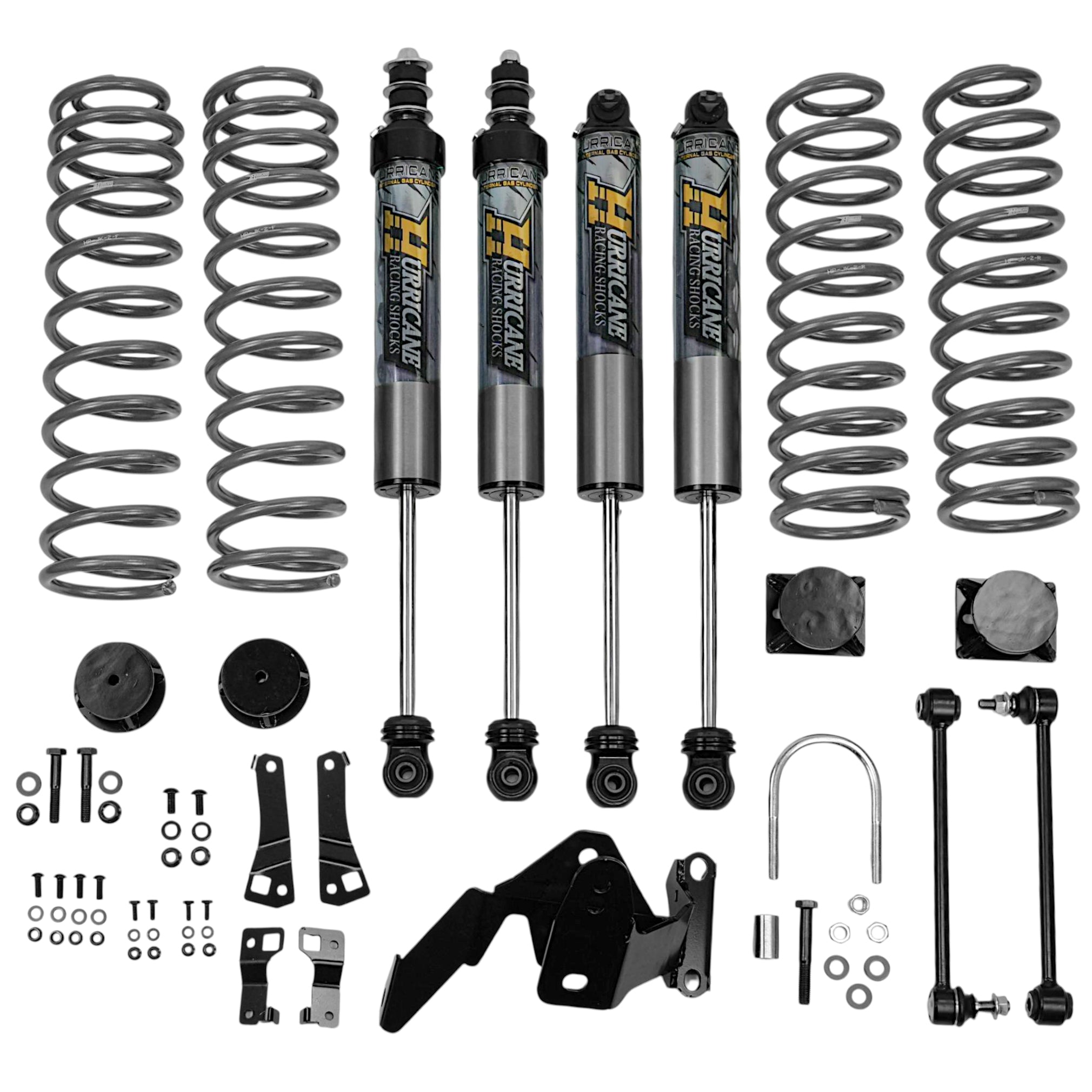 Hurricane Performance 2.5-inch Lift Kit with Hurricane 2.5 Aluminum Shocks for Jeep Wrangler JK