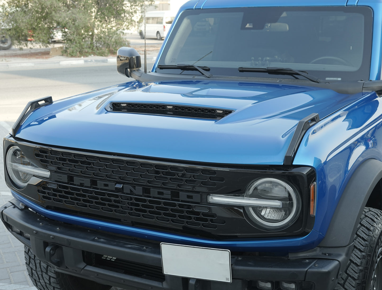 AMR Aggressive Aluminum Hood Panel with Air Vent & Amber Light for 21-26 Ford Bronco