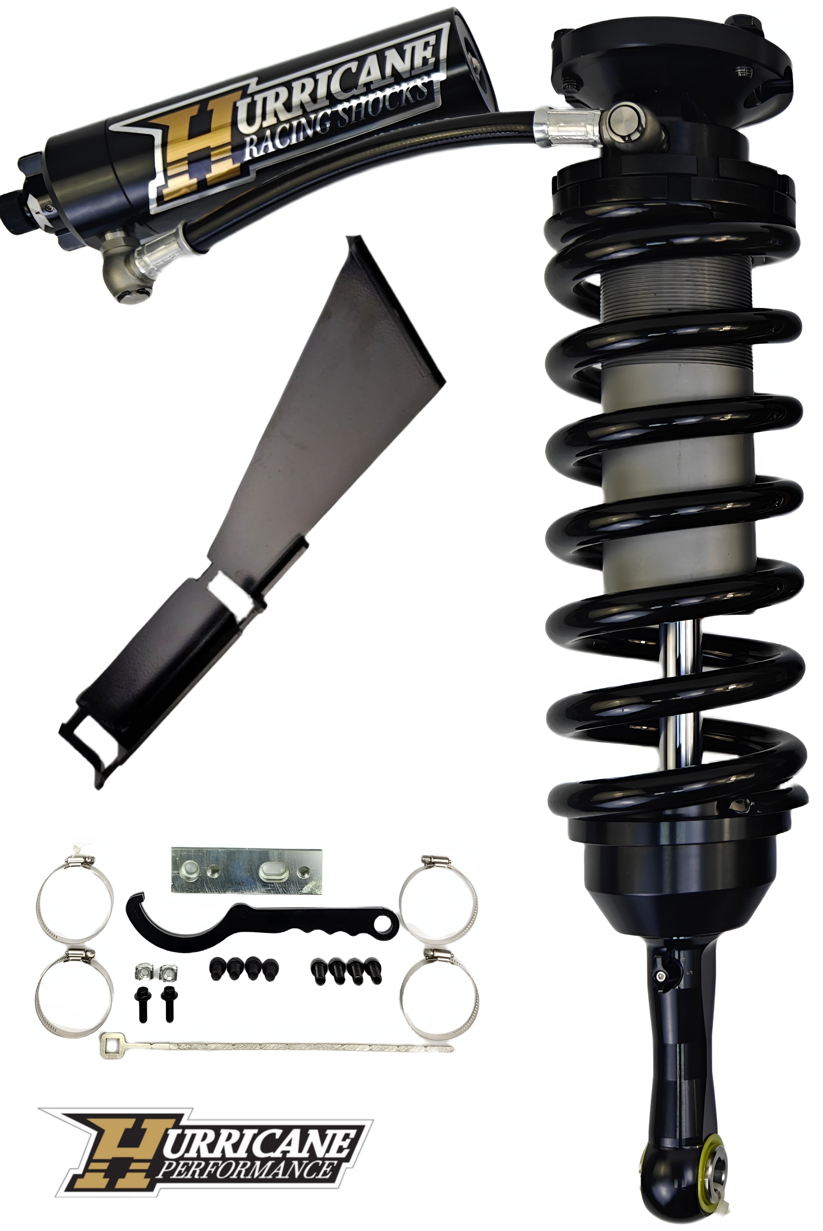 HURRICANE PERFORMANCE EXTREME SERIES 3.0 DOUBLE COMPRESSION ADJUST & SINGLE REBOUND ADJUST  FRONT COIL-OVER SHOCKS & 2.5 REAR EXTERNAL DOUBLE BYPASS SHOCKS FOR FJ CRUISER PRADO, 4RUNNER AND FORTUNER