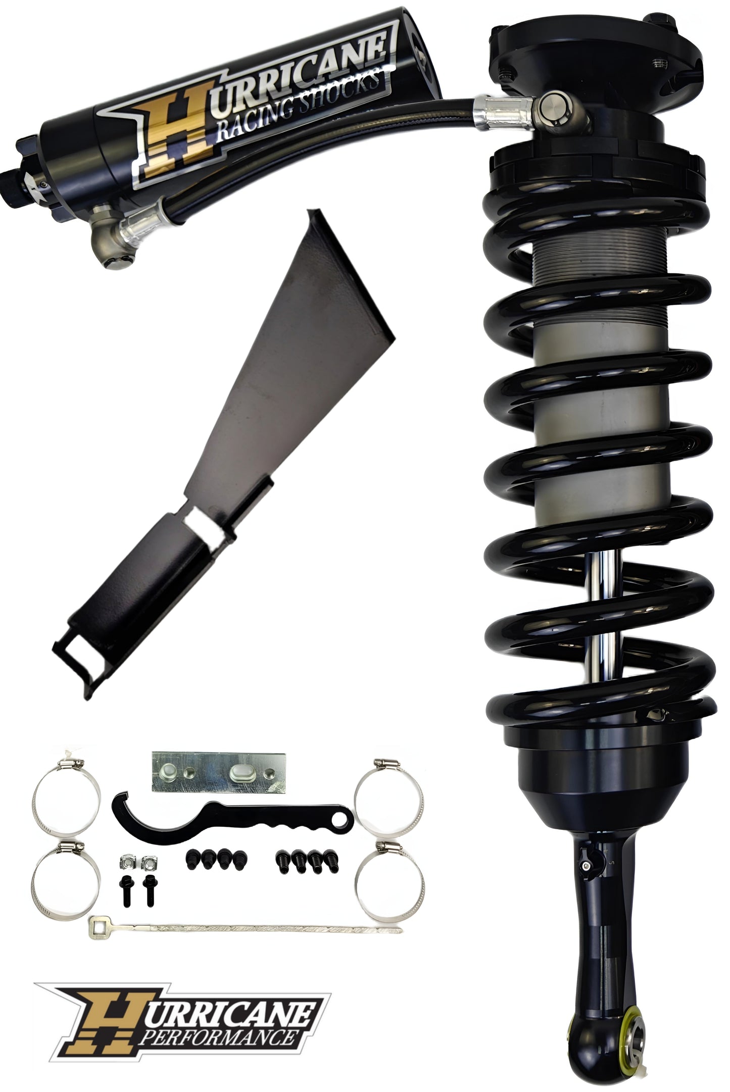 HURRICANE RACING EXTREME SERIES 3.0 DOUBLE COMPRESSION ADJUST & SINGLE REBOUND ADJUST  FRONT COIL-OVER SHOCKS & 2.5 REAR EXTERNAL DOUBLE BYPASS SHOCKS ( 1-2 " Lift) FOR FJ CRUISER PRADO, 4RUNNER AND FORTUNER