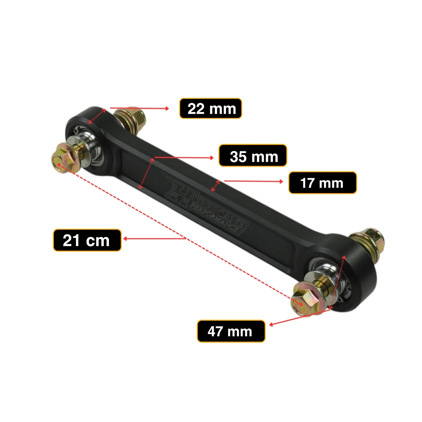 Hurricane Performance 7075 Aluminium Front Sway Bar End Link with Heim Joints for Jeep Wrangler JL/JK
