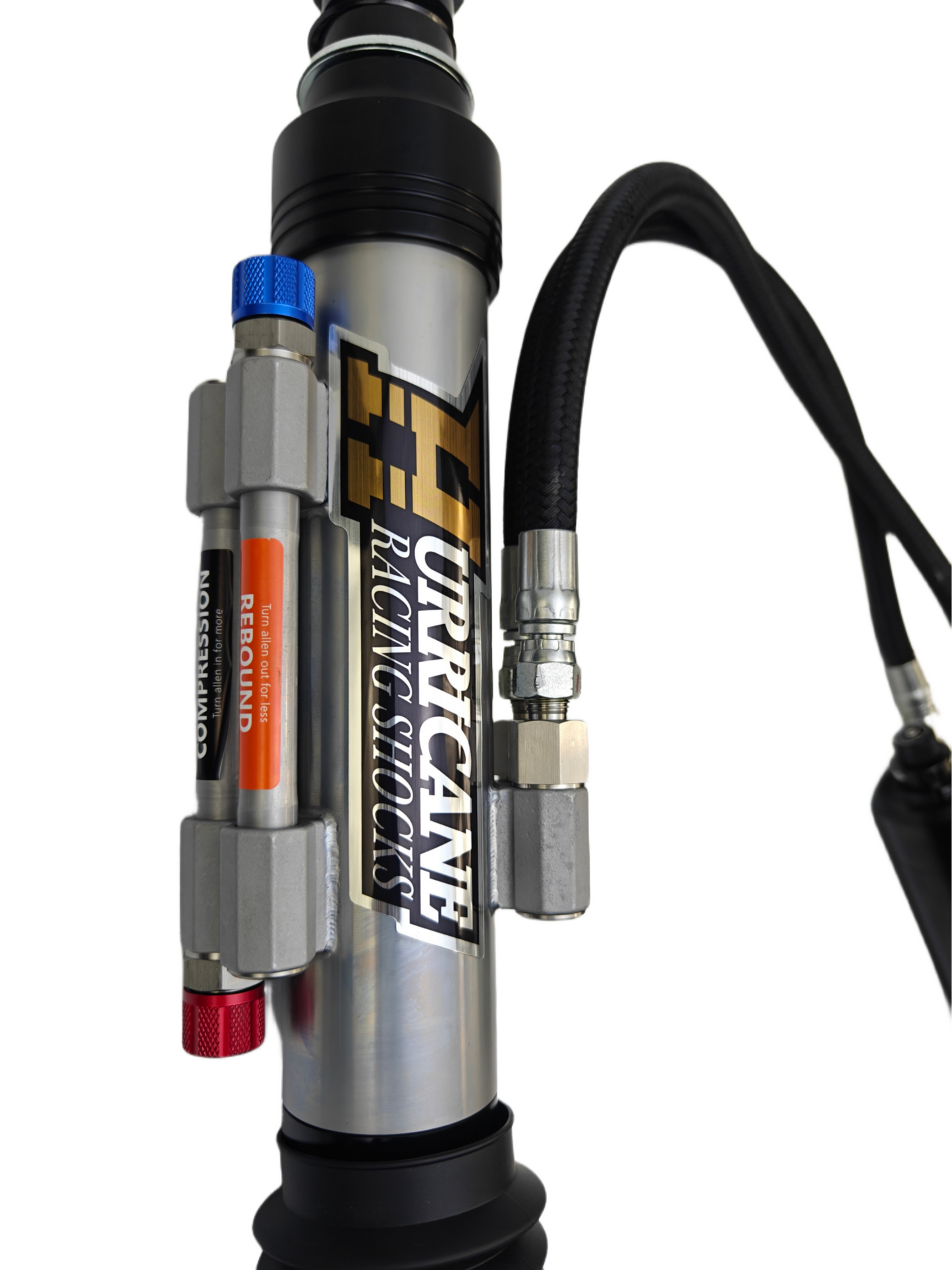 HURRICANE PERFORMANCE EXTREME SERIES 2.5 DUEL COMPRESSION ADJUST & SINGLE REBOUND ADJUST  FRONT COIL-OVER SHOCKS & 2.5 REAR EXTERNAL DUEL  BYPASS SHOCKS ( 1-2 " Lift) FOR FJ CRUISER PRADO, 4RUNNER AND FORTUNER