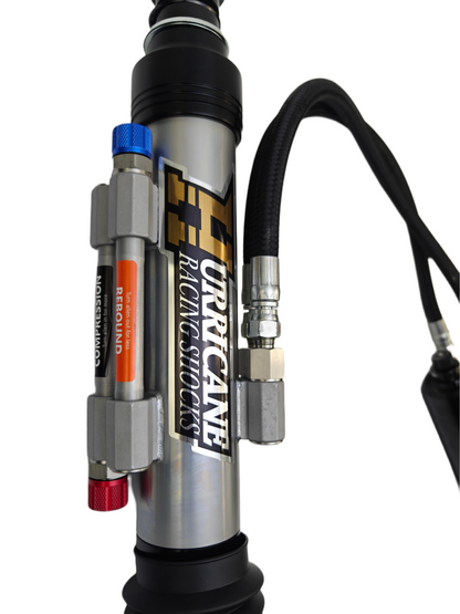 HURRICANE PERFORMANCE EXTREME SERIES 2.5 DUEL COMPRESSION ADJUST & SINGLE REBOUND ADJUST  FRONT COIL-OVER SHOCKS & 2.5 REAR EXTERNAL DUEL  BYPASS SHOCKS ( 1-2 " Lift) FOR FJ CRUISER PRADO, 4RUNNER AND FORTUNER