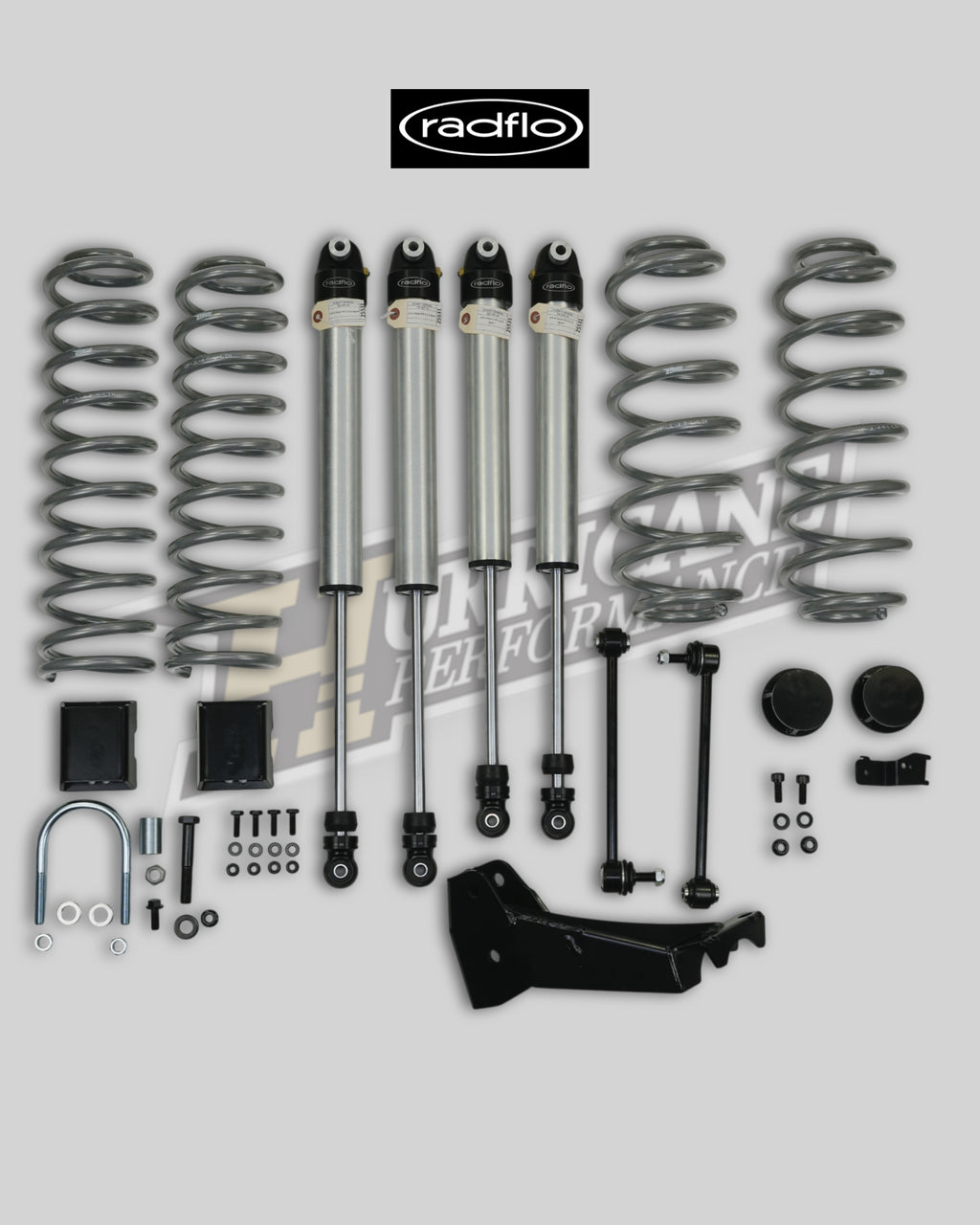 Hurricane Performance 2.5-inch Lift Kit with Radflo 2.0 Shocks for Jeep Wrangler JL