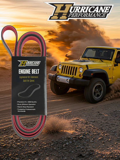 Hurricane Performance Serpentine Belt Replacement for Jeep Wrangler JK 3.6L