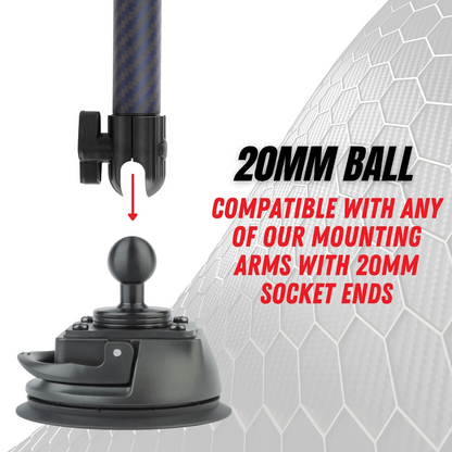 BulletPoint Suction Cup Mount 3.5" Diameter with Integrated 20mm Mounting Ball