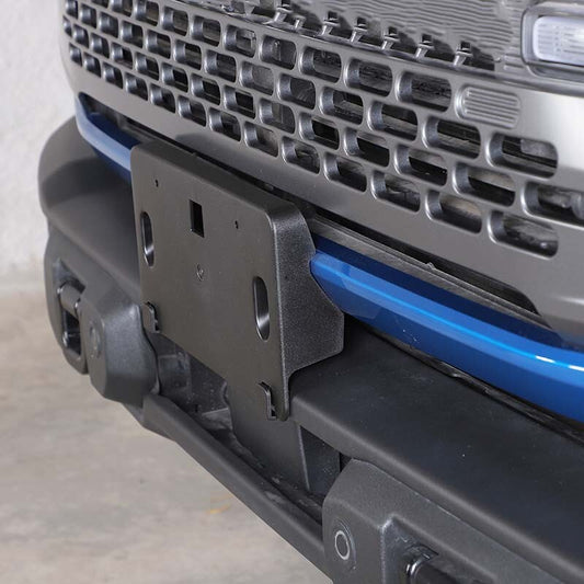 Black Exterior US Front License Plate Holder Mount Bracket for Ford Bronco 2021+