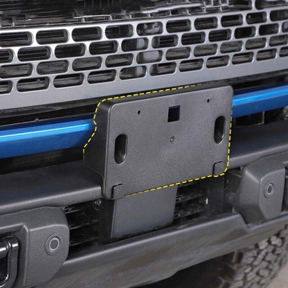 Black Exterior US Front License Plate Holder Mount Bracket for Ford Bronco 2021+