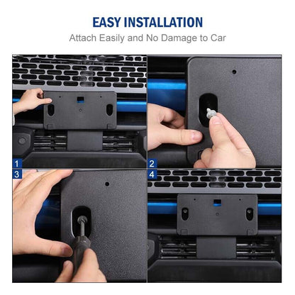 Black Exterior US Front License Plate Holder Mount Bracket for Ford Bronco 2021+