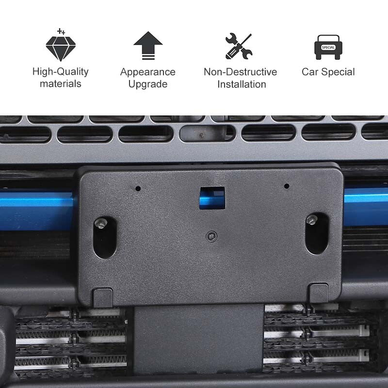 Black Exterior US Front License Plate Holder Mount Bracket for Ford Bronco 2021+