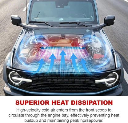 AMR Aggressive Aluminum Hood Panel with Air Vent & Amber Light for 21-26 Ford Bronco