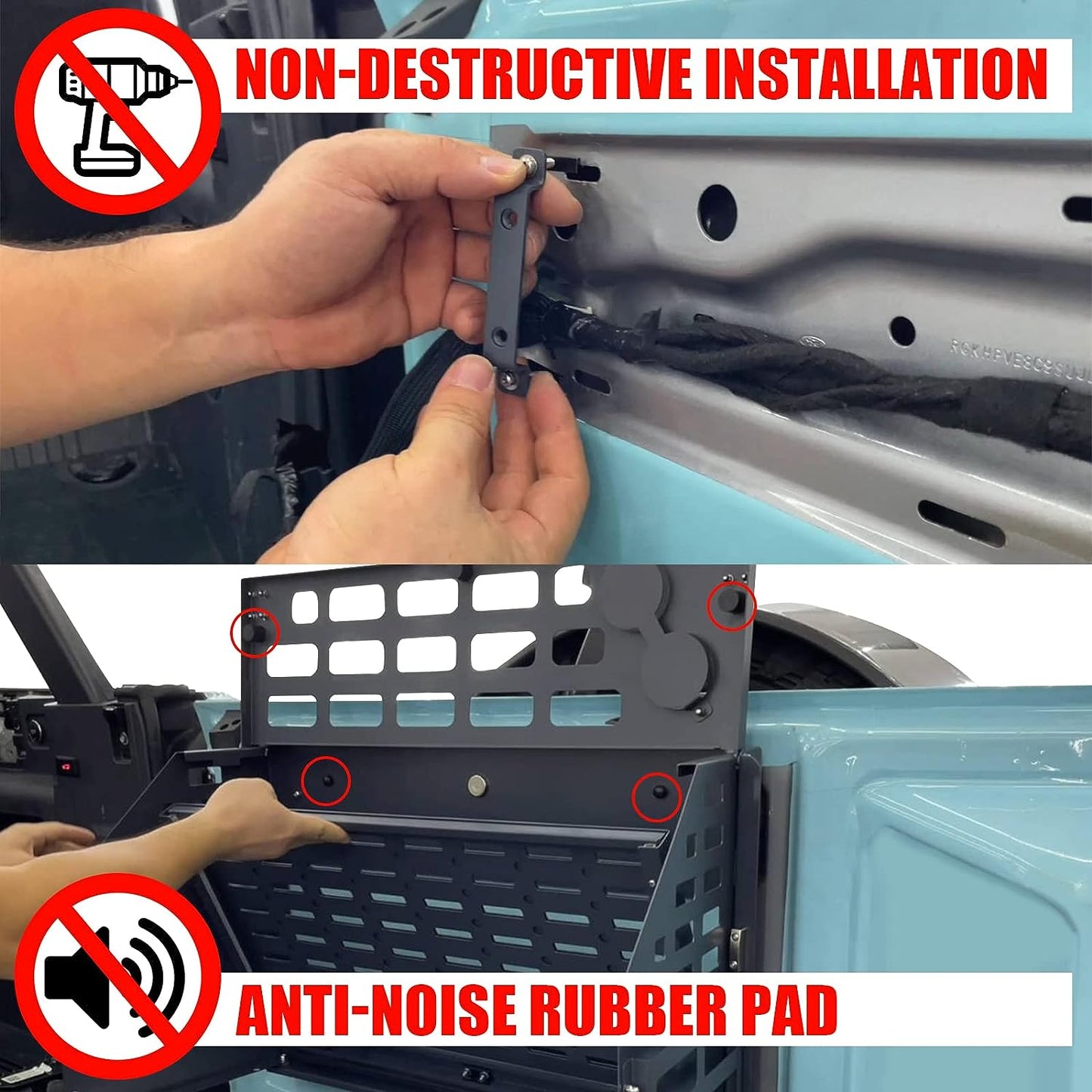 Rear Door Foldable Table Tailgate working table for Ford Bronco 2/4 Door